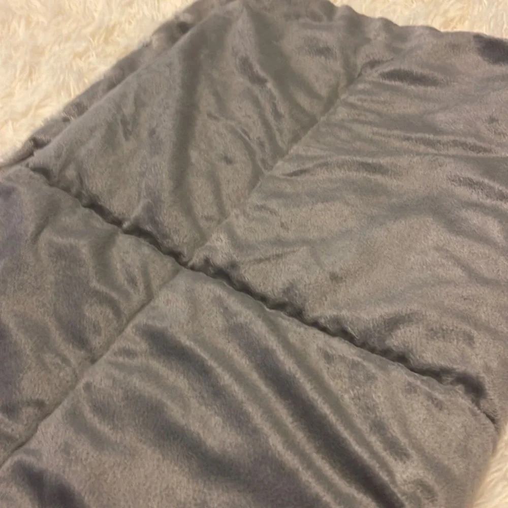 Faux fur blue throw blanket